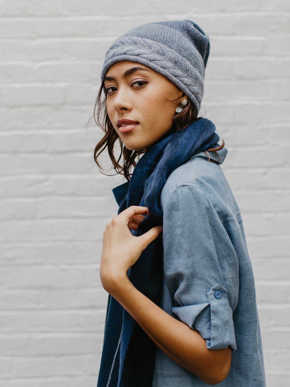 Brushed Alpaca Striped Scarf - Che Cose Belle