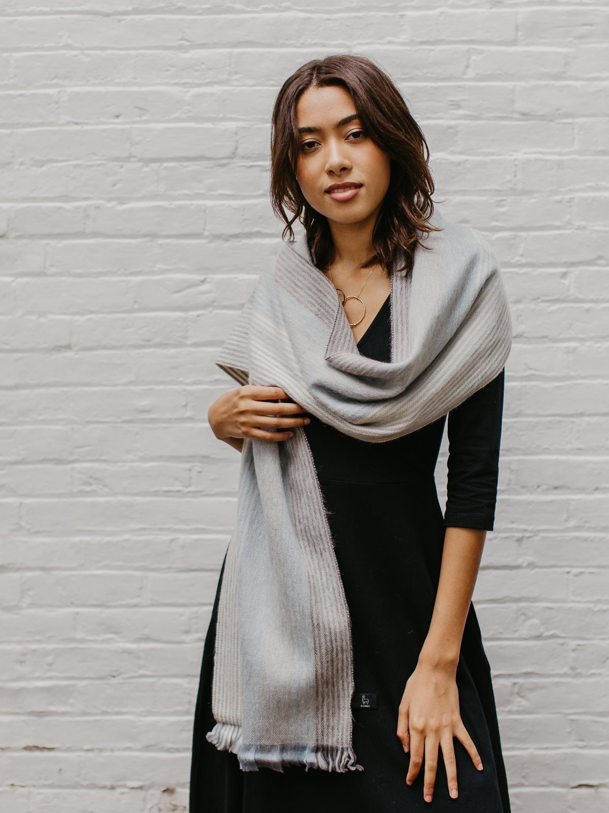 Brushed Alpaca Striped Scarf - Che Cose Belle