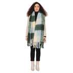 Brushed Checkered Print Scarf - Beige Olive - Che Cose Belle