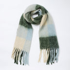 Brushed Checkered Print Scarf - Beige Olive - Che Cose Belle