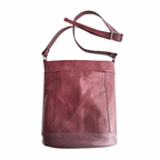 Bucket Bag in Snake Skin Embossed Leather, Mulberry, RTS - Che Cose Belle