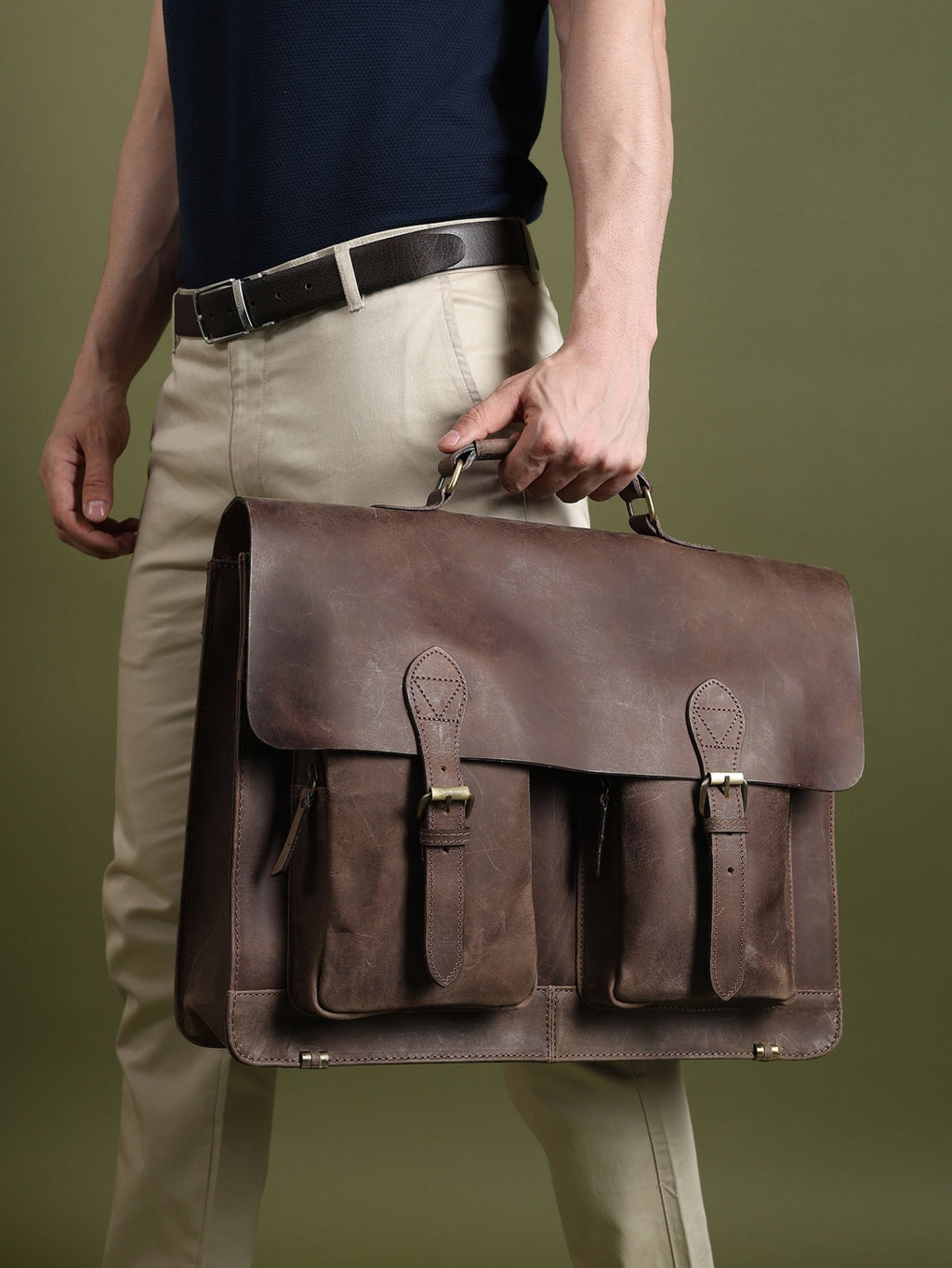 Buffalo Leather Messenger Bag - Che Cose Belle