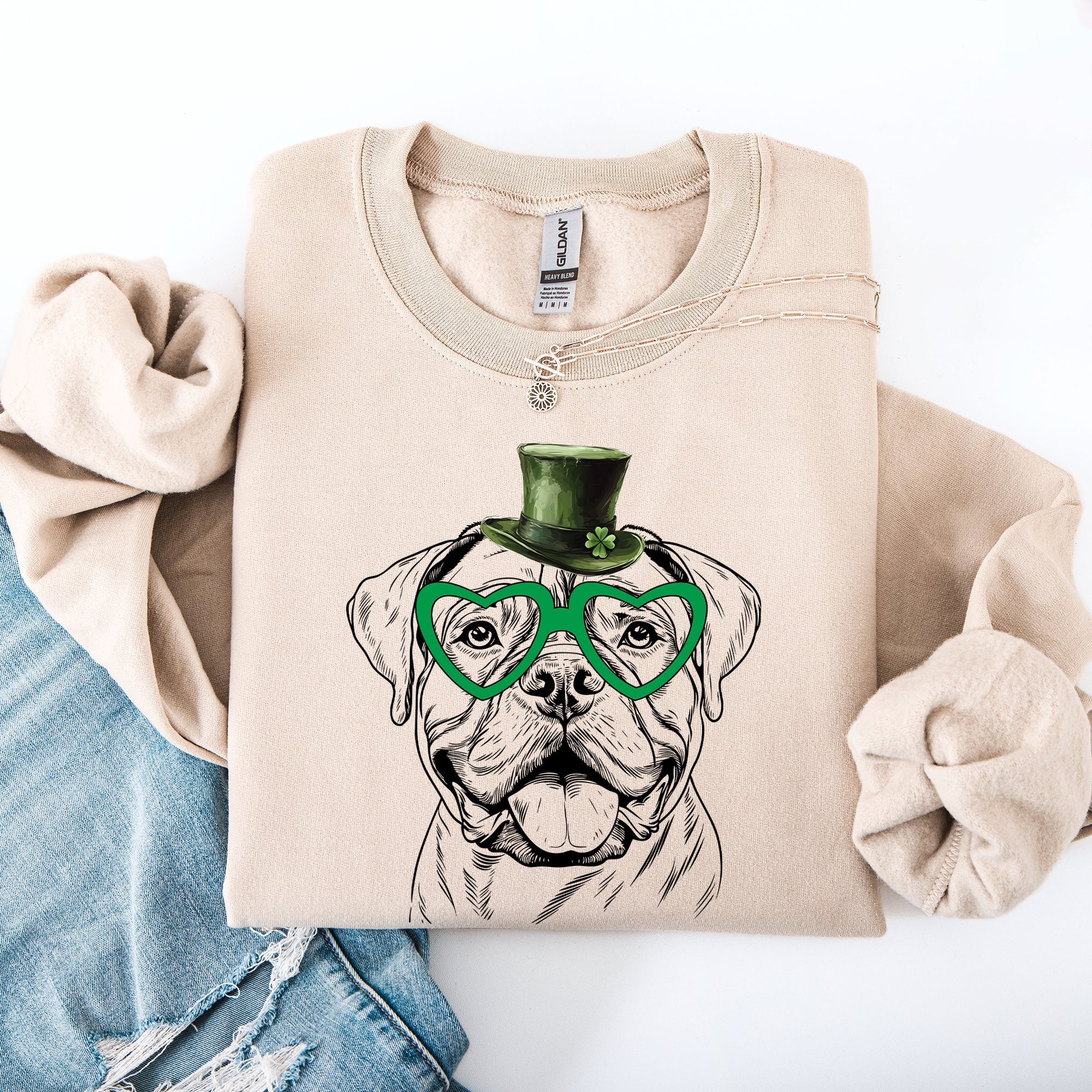 Bull Mastiff, Adorable Dog, St Patrick's Day, Lucky, Irish Sweatshirt - Che Cose Belle