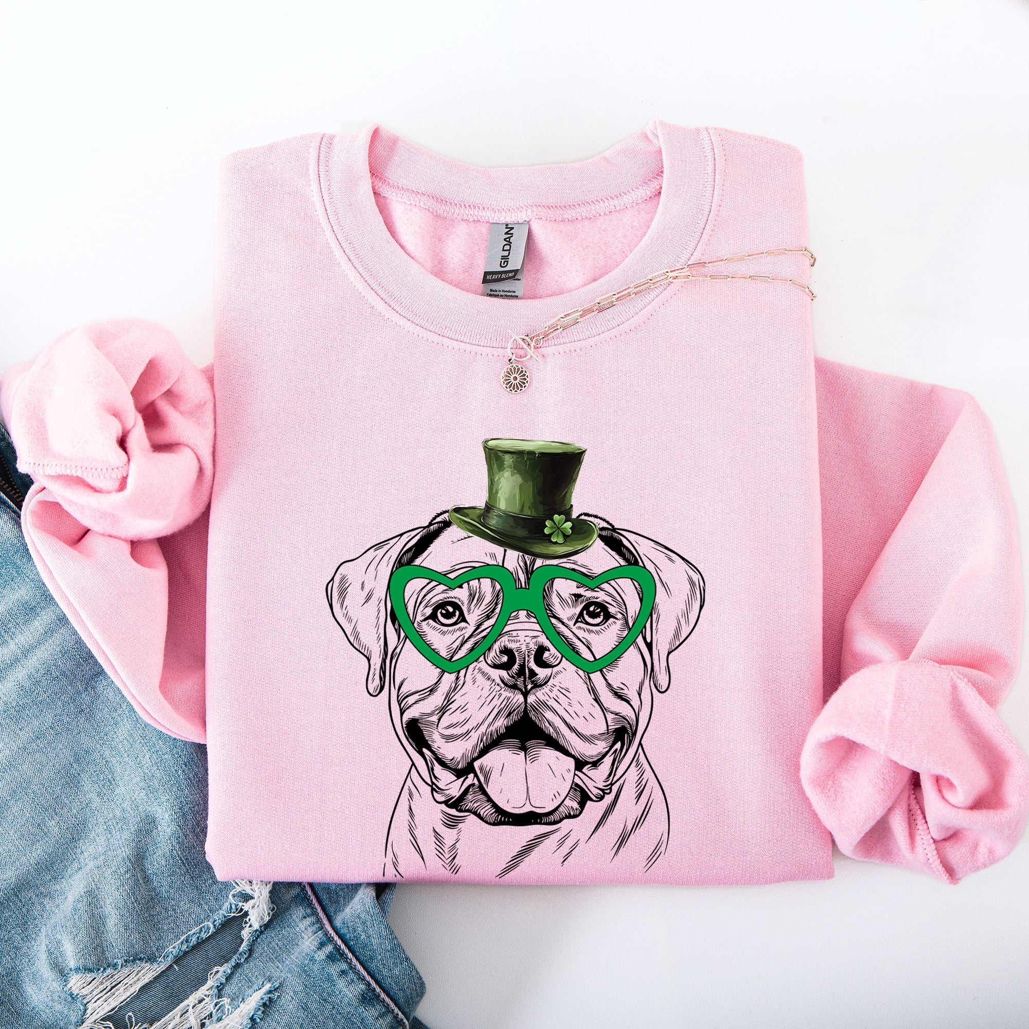 Bull Mastiff, Adorable Dog, St Patrick's Day, Lucky, Irish Sweatshirt - Che Cose Belle