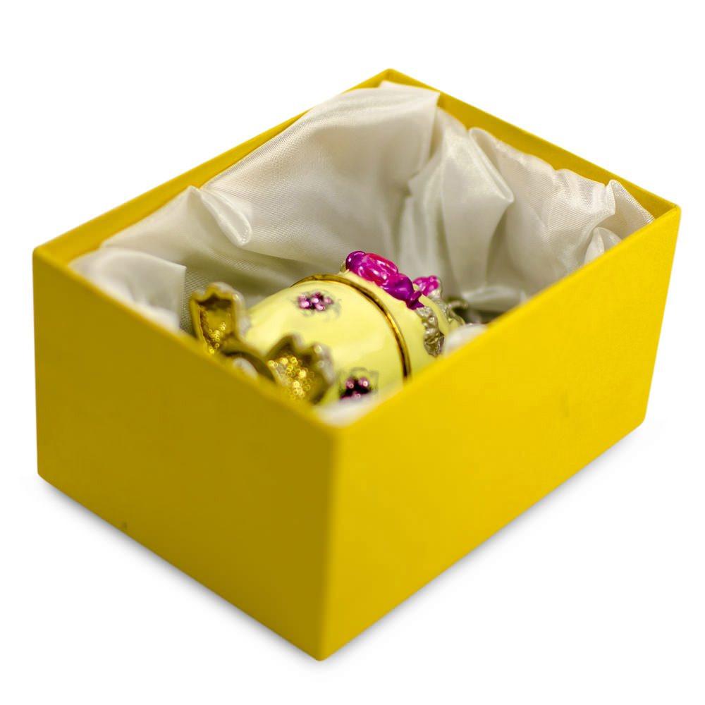 Bunny in the Easter Egg Metal Trinket Box Figurine - Che Cose Belle