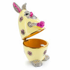 Bunny in the Easter Egg Metal Trinket Box Figurine - Che Cose Belle