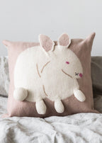 Bunny Rabbit Blush Wool Throw Pillow - Che Cose Belle