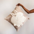 Bunny Rabbit Blush Wool Throw Pillow - Che Cose Belle