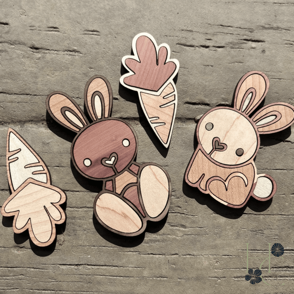 Bunny Wood Magnet Set - Che Cose Belle