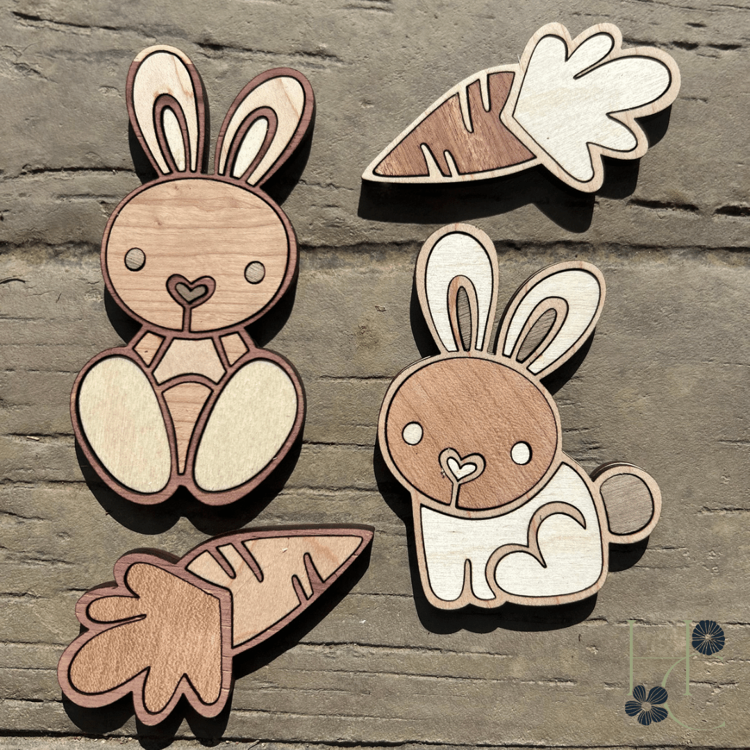 Bunny Wood Magnet Set - Che Cose Belle