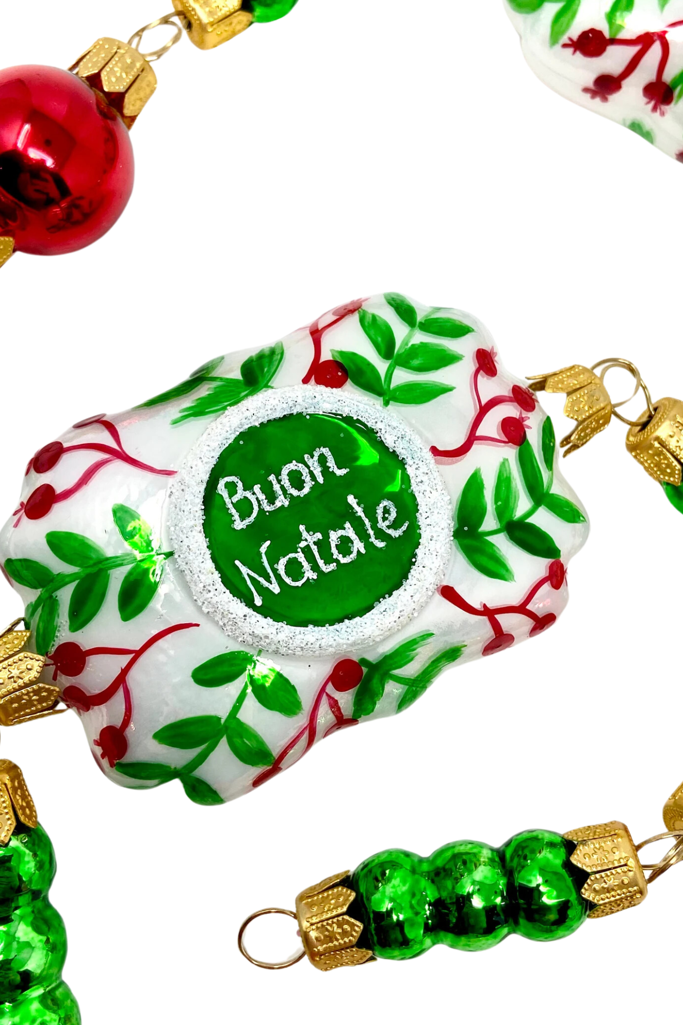 Buon Natale Glass Tree Garland - Che Cose Belle