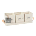 Burgon & Ball® 3 Herb Pots with Leather Handled Tray, Stone - Che Cose Belle