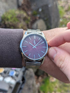 Burgundy Sunburst Watch - Che Cose Belle