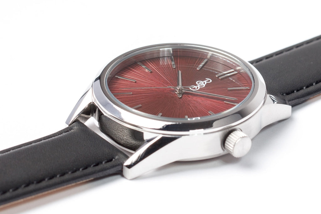 Burgundy Sunburst Watch - Che Cose Belle