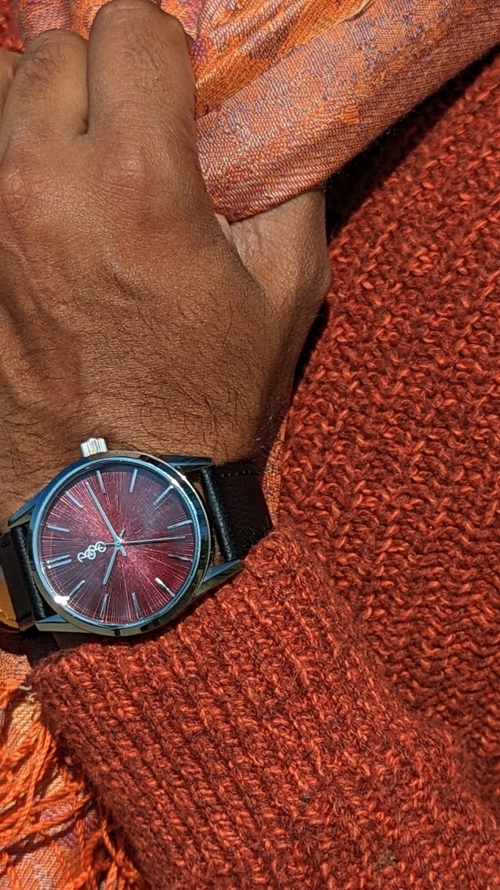 Burgundy Sunburst Watch - Che Cose Belle