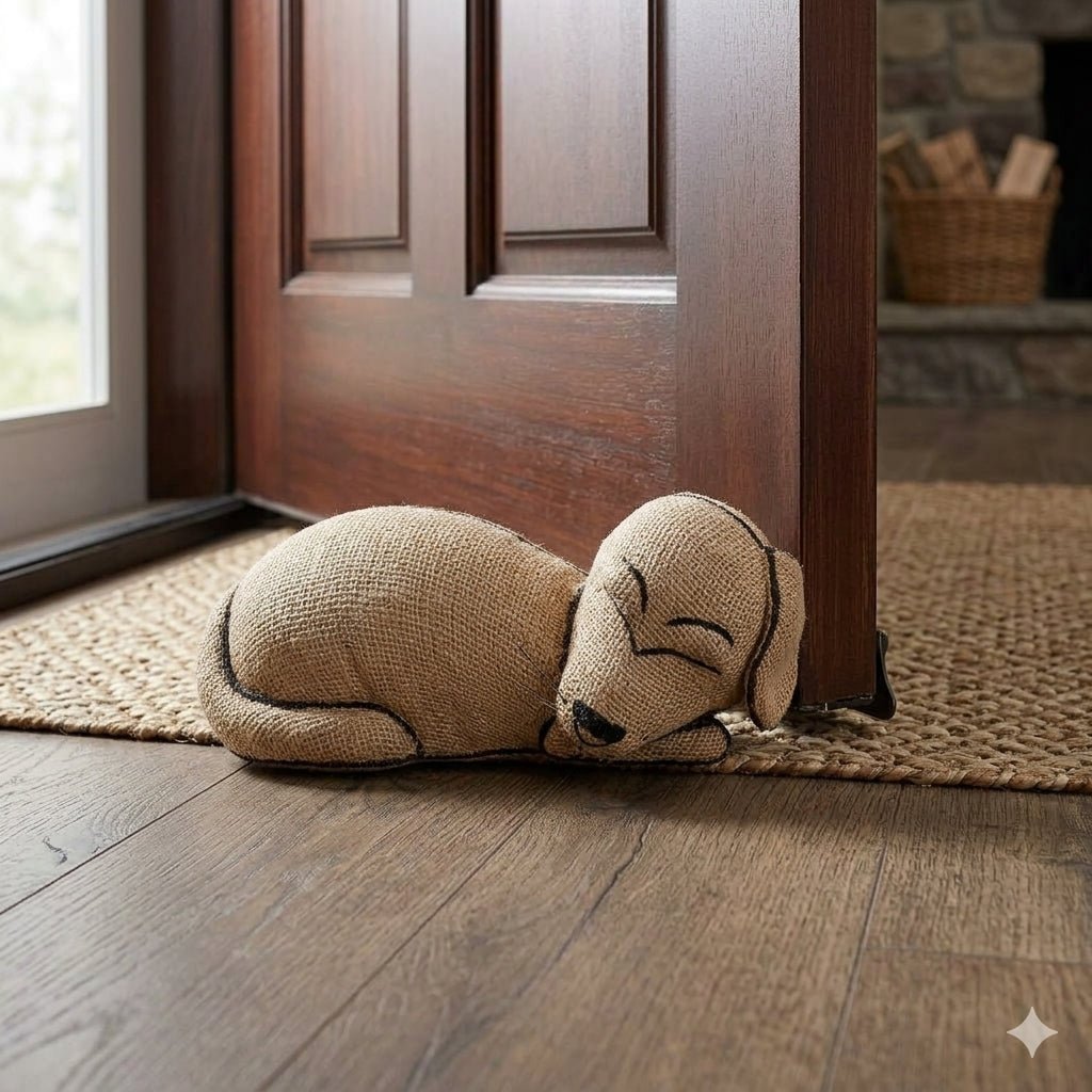 Burlap Dog Door Stop Arcadia Home - Che Cose Belle