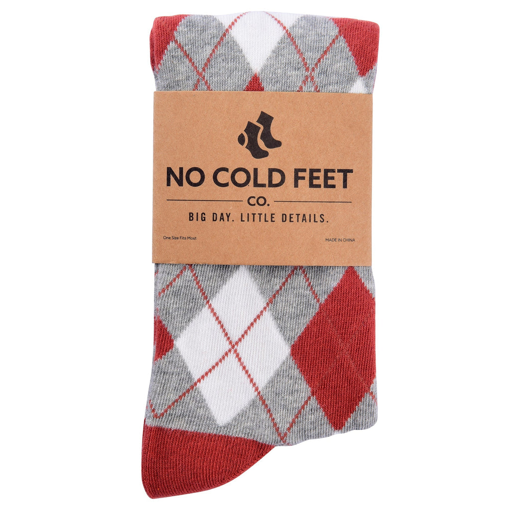 Burnt Orange Argyle Socks - Che Cose Belle