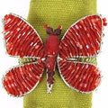 Butterfly Hand Beaded Napkin Ring Red and Orange Arcadia Home - Che Cose Belle