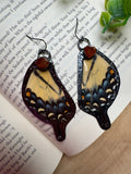 Butterfly Wing and Orange Garnet Earrings - Che Cose Belle