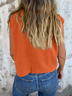 Button - Down Cap Sleeve Shirt - Che Cose Belle