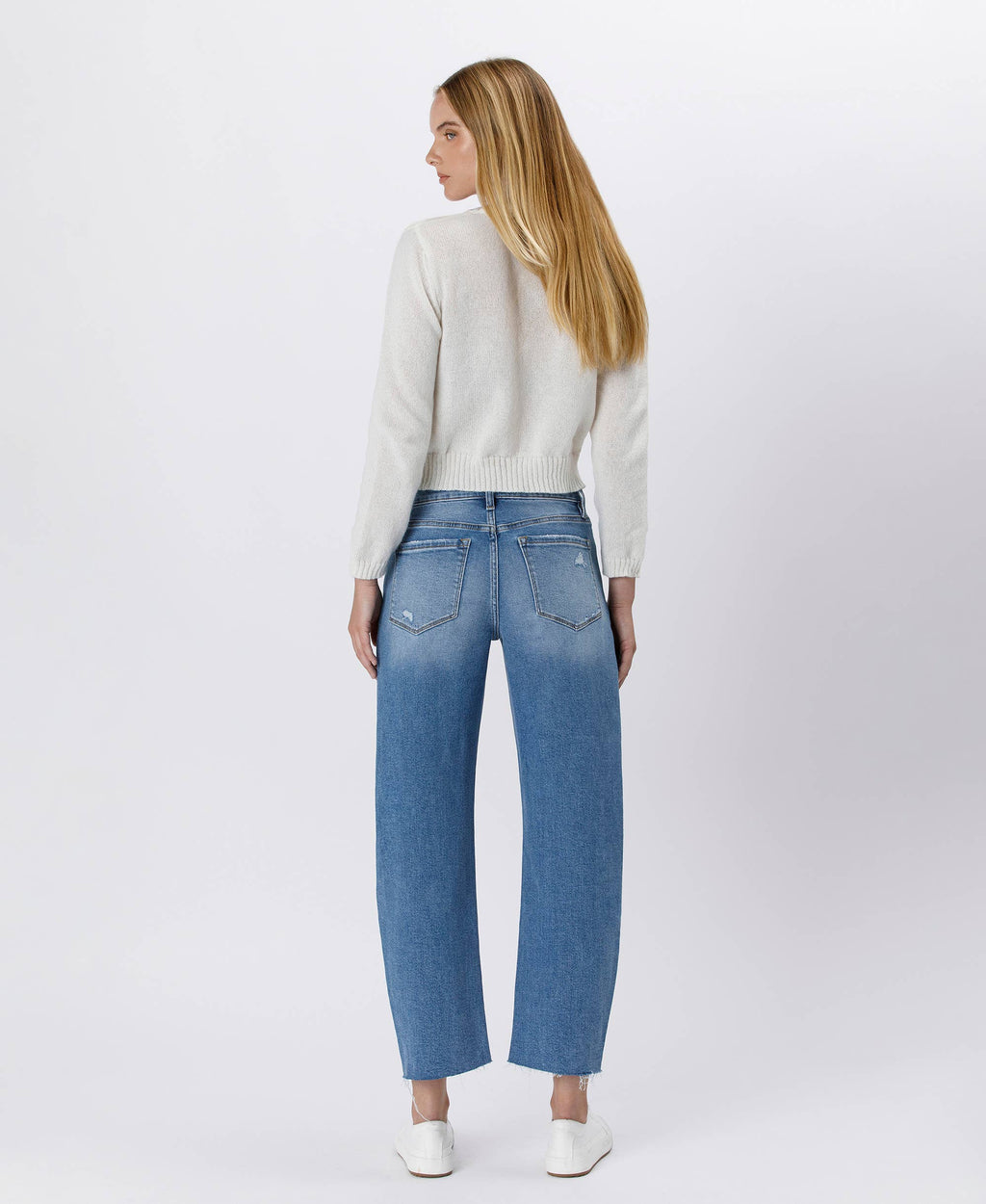 Lovervet by VERVET High Rise Mild Barrel Jeans: Her Possession