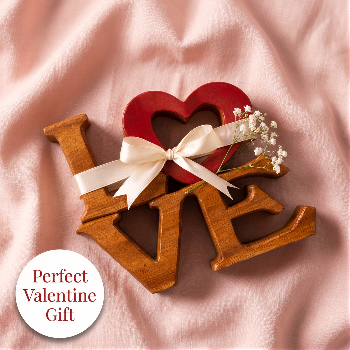 Elmija Enduring Love – Hand-Carved Wooden Sculpture, Handmade Decorative Home Art