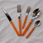 S/10 French Retro Flatware Set, Stainless Steel Rivet Cutlery Silverware