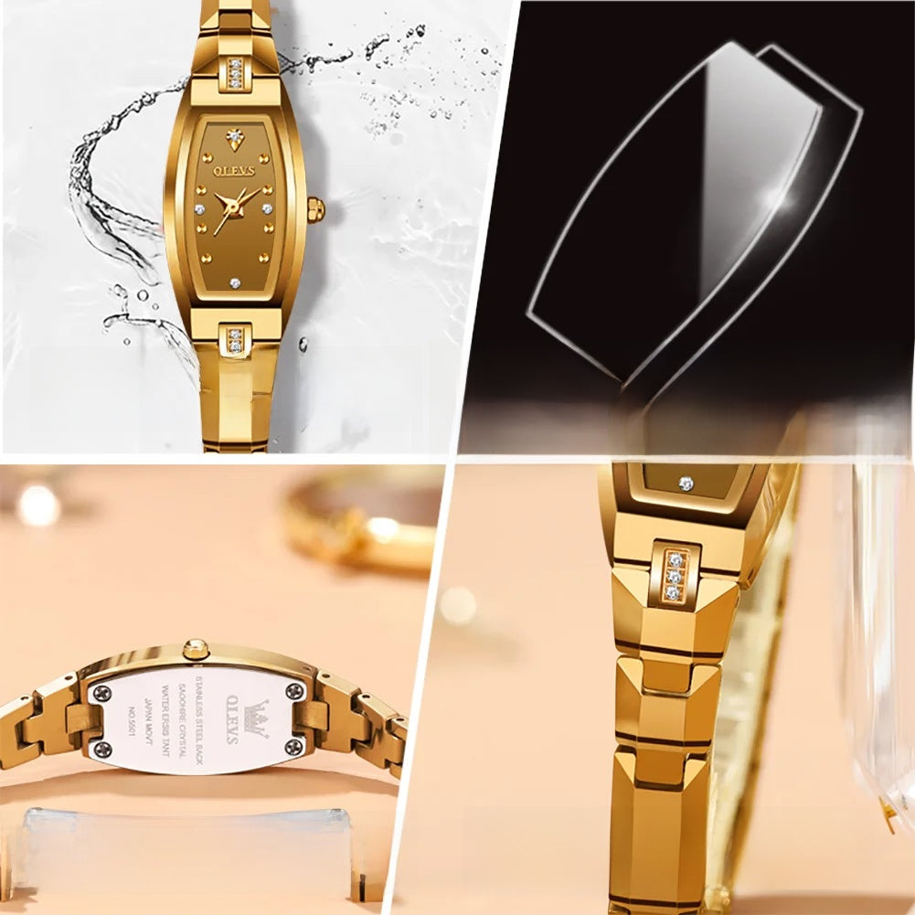 Women's Slim Tonneau Crystal Accent Watch