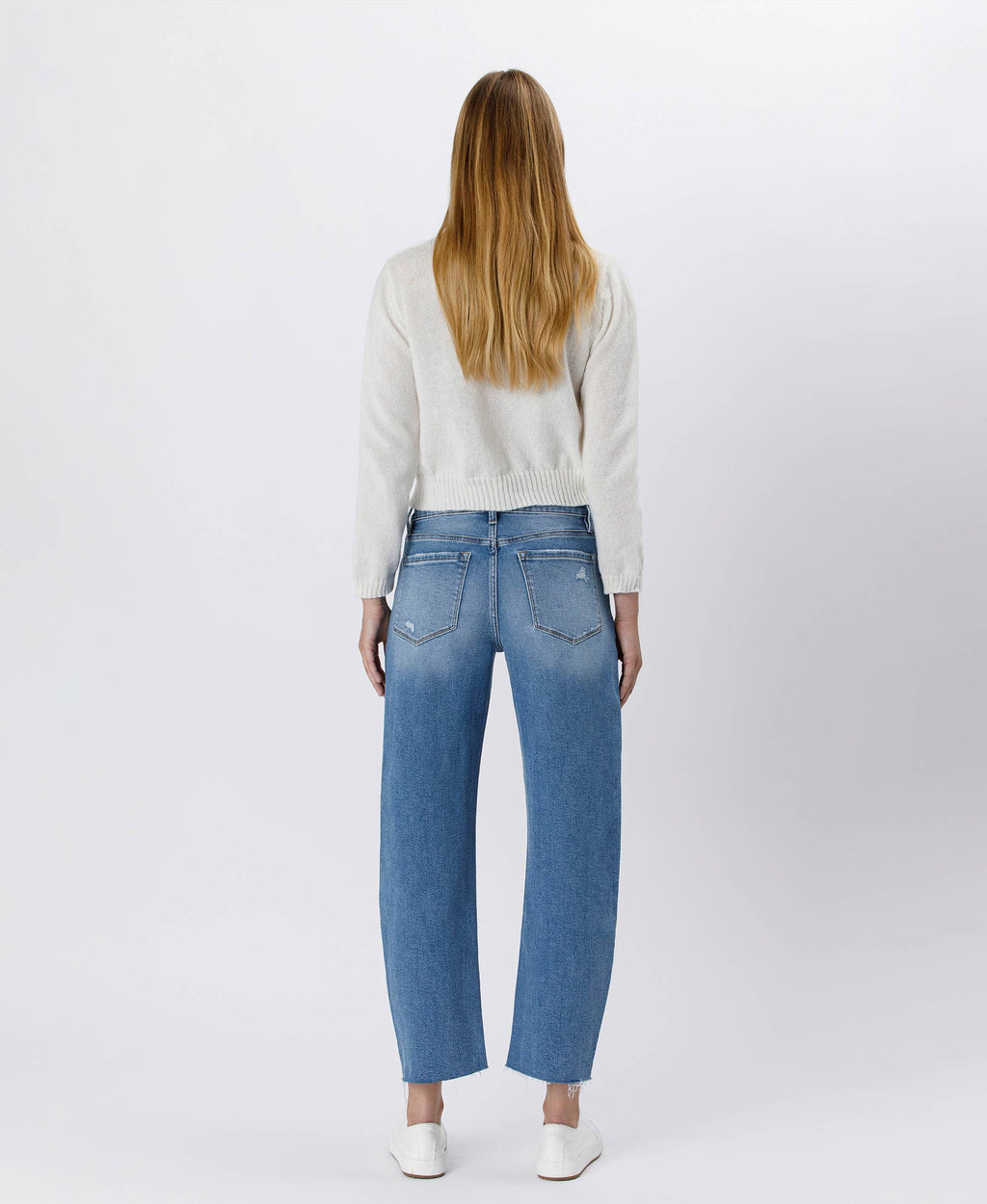 Lovervet by VERVET High Rise Mild Barrel Jeans: Her Possession