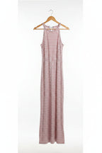 Women's Striped Halter Neck Jumpsuit with Self-Tie Belt & Wide-Leg Crop