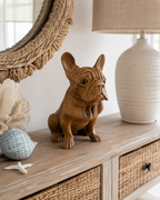 Hand Carved French BullDog sitting (Small)