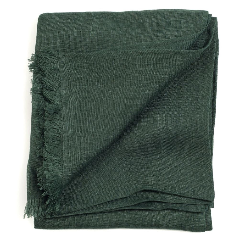 Coco Brown Hand Woven Linen Silk Blend Scarf