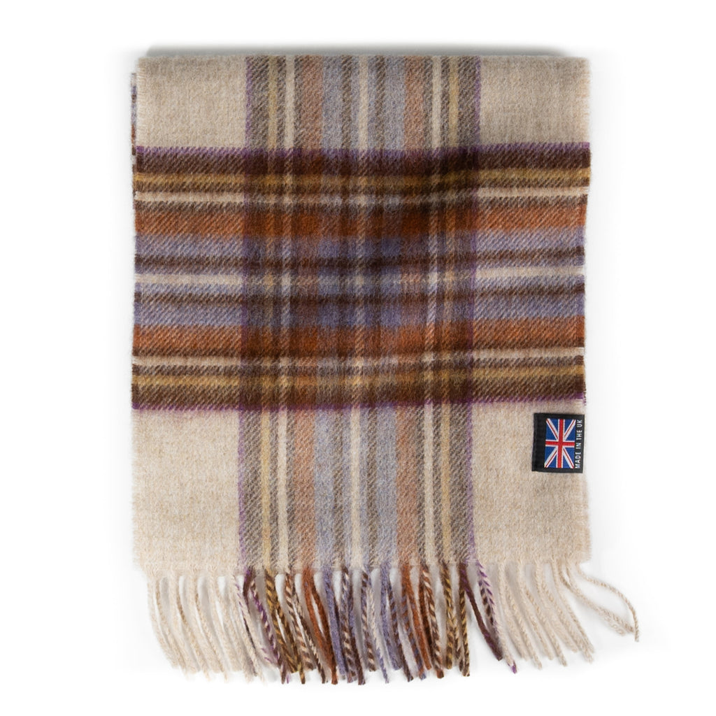 Prince of Scots Fringed Merino Wool Scarf - Dress Heather Stewart