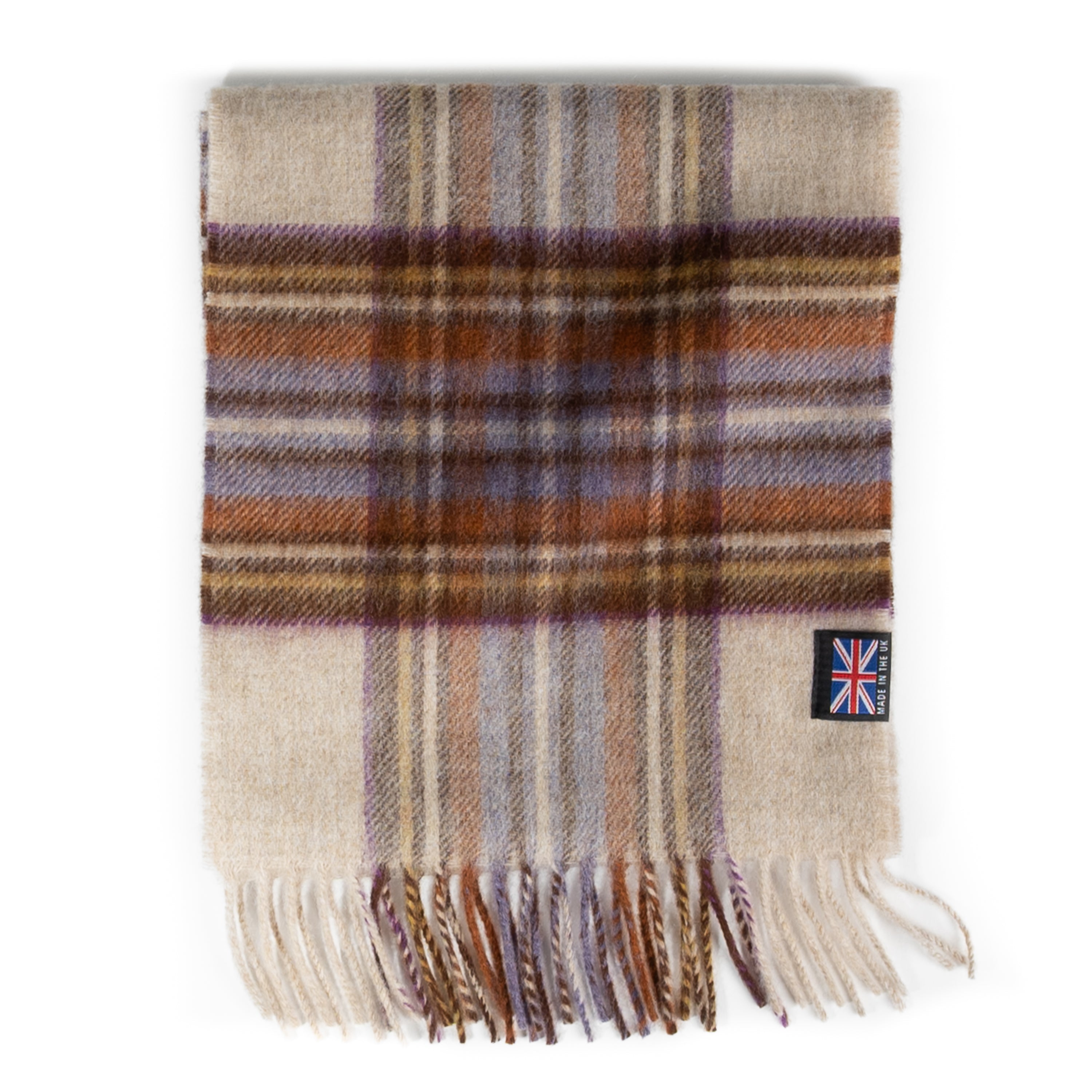 Prince of Scots Fringed Merino Wool Scarf - Dress Heather Stewart