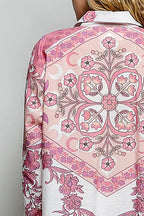 POL Printed Floral Button Down Shirt