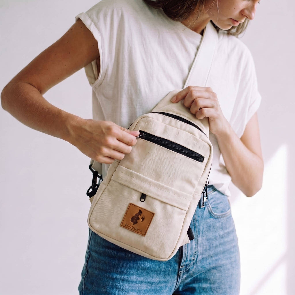 Vegan Leather Crossbody Bag for Women | Umoja Large Sling Bag for Men