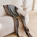 Plush Muhu Brown Gray Hand Knitted Alpaca Blanket Shawl
