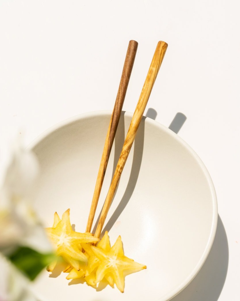 A Is - Pair of Olive Wood Chopsticks (Pack of 4)