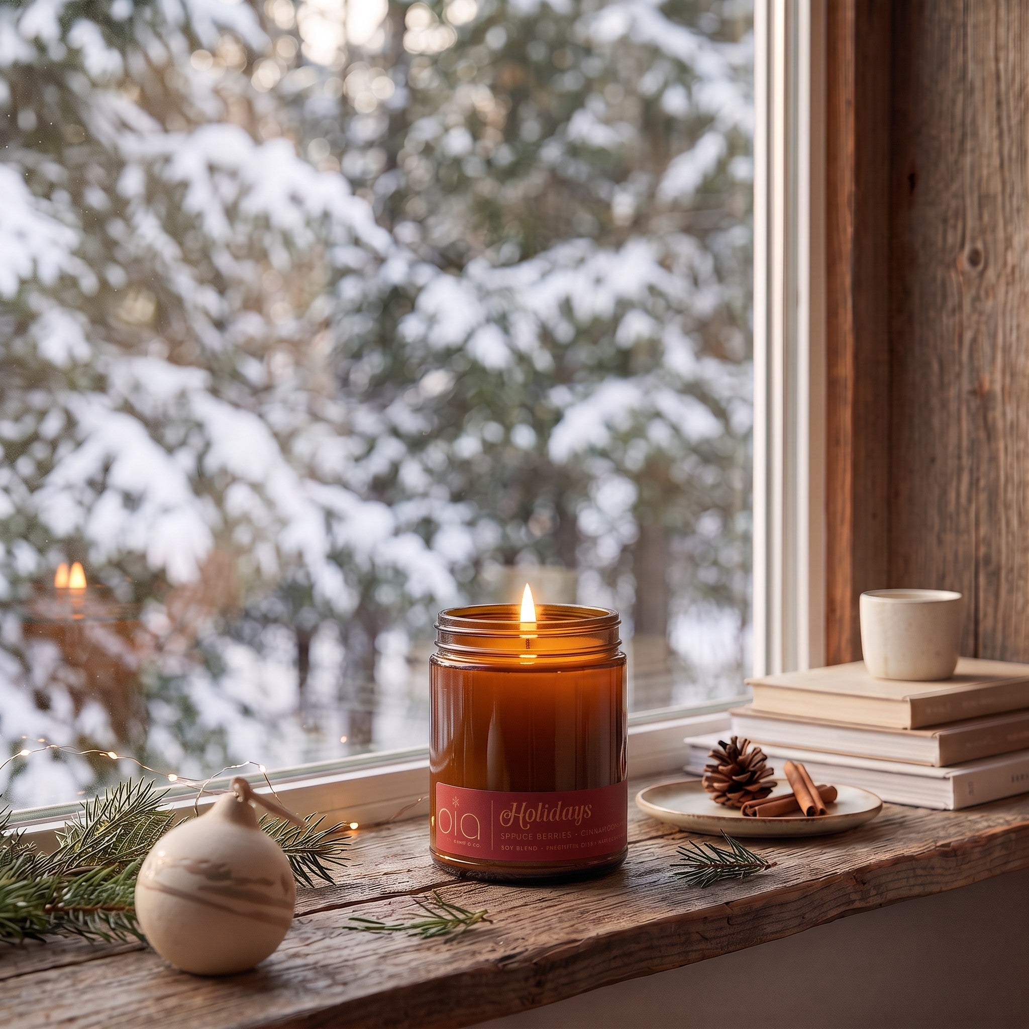 Holidays Christmas Soy Blend Candle — Orange Peel, Cinnamon & Vanilla