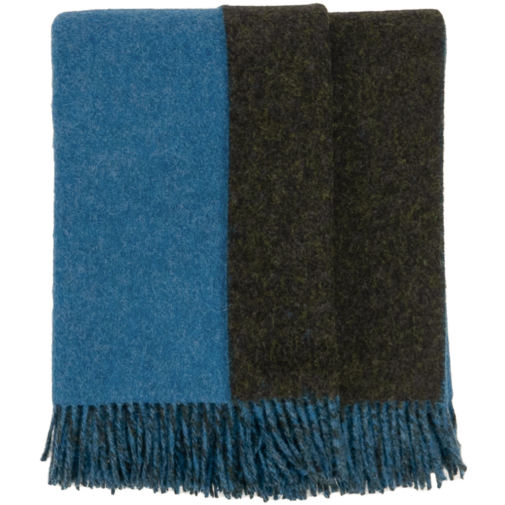 Highland Tweeds Reversible Double Cloth Throw - Sea/Green