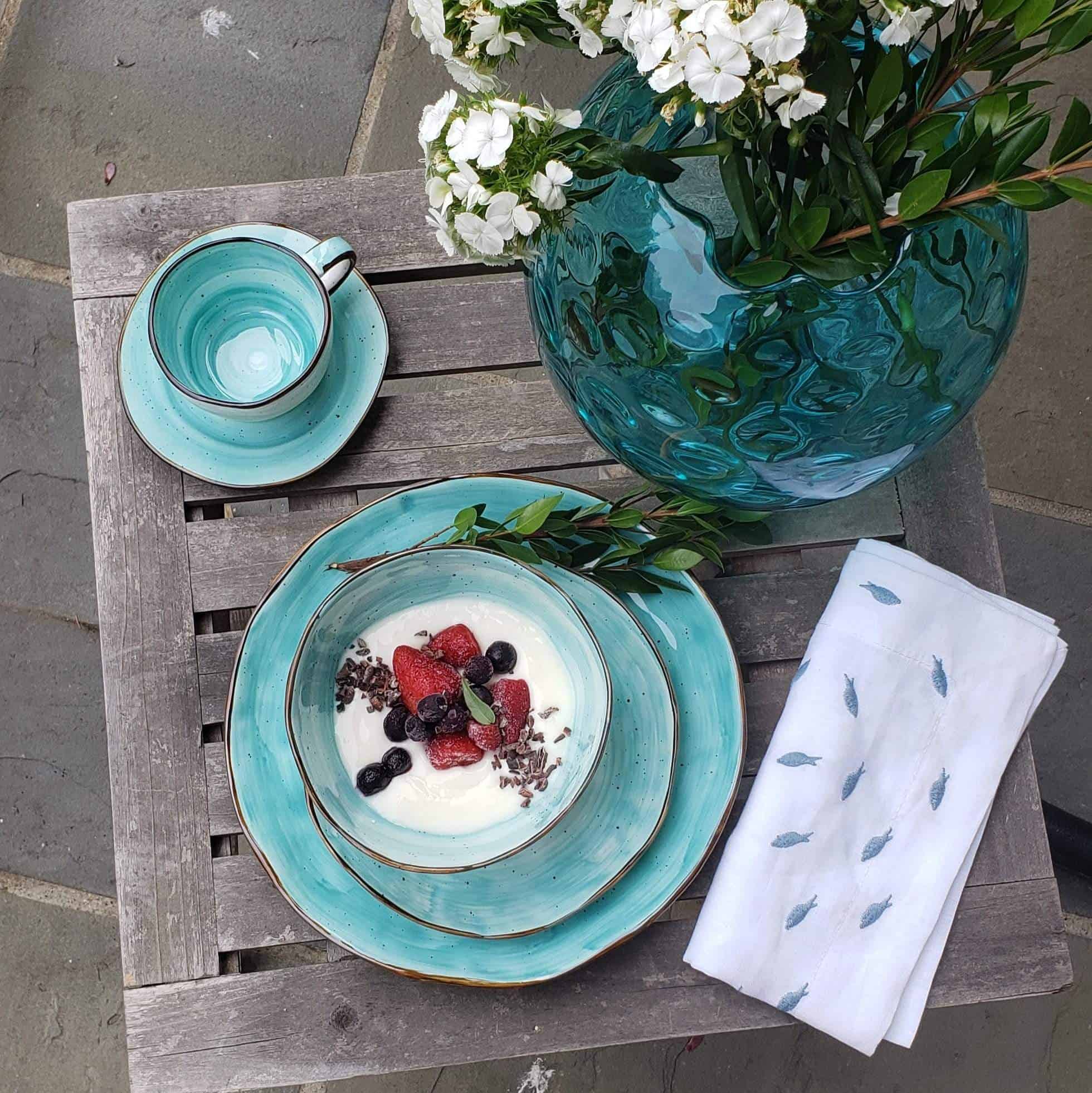 Cabana Turquoise Dinnerware - 20 Piece Set - Che Cose Belle