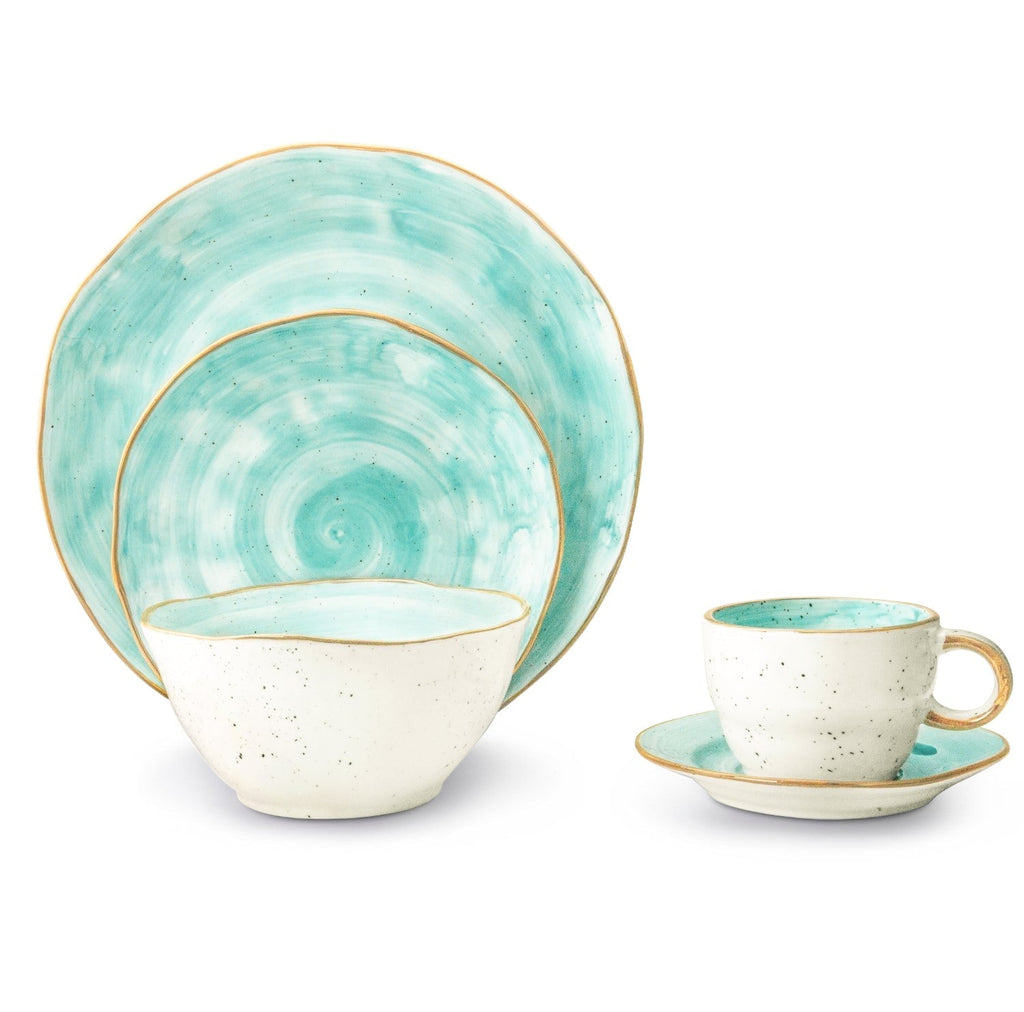 Cabana Turquoise Dinnerware - 20 Piece Set - Che Cose Belle