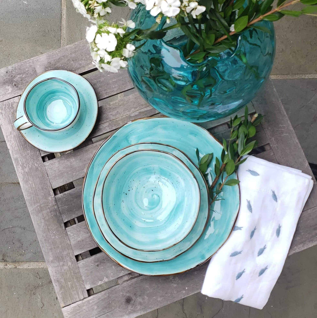 Cabana Turquoise Dinnerware - 20 Piece Set - Che Cose Belle