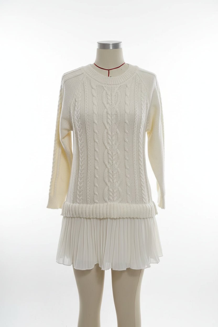 Cable Knit Sweater | Oversized Round Neck Pullover - Che Cose Belle