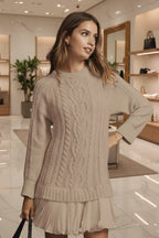 Cable Knit Sweater | Oversized Round Neck Pullover - Che Cose Belle