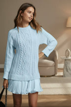 Cable Knit Sweater | Oversized Round Neck Pullover - Che Cose Belle
