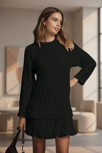 Cable Knit Sweater | Oversized Round Neck Pullover - Che Cose Belle