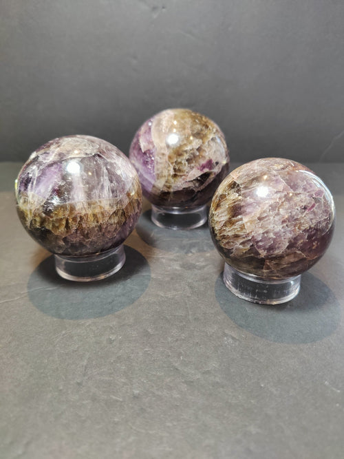 Cacoxenite Amethyst Polished Sphere Sculpture - Che Cose Belle