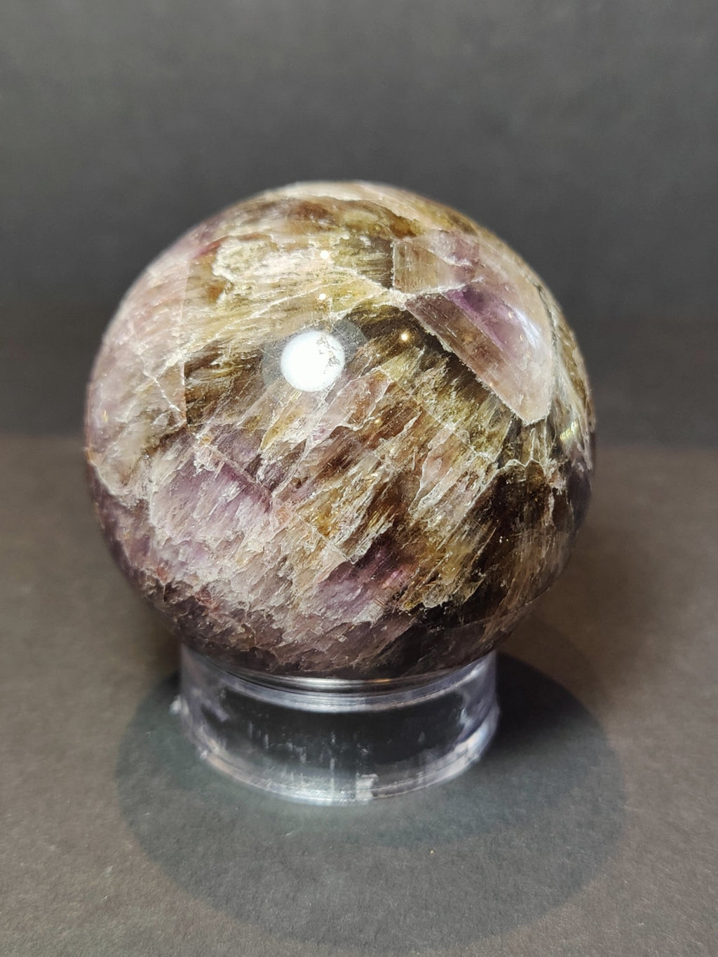 Cacoxenite Amethyst Polished Sphere Sculpture - Che Cose Belle