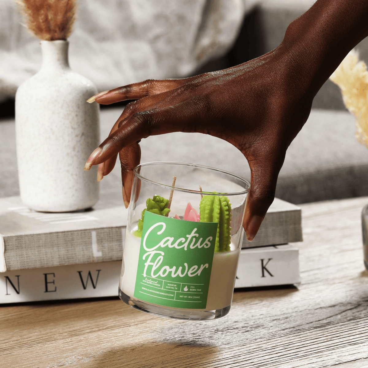 Cactus Flower Container Candle - Che Cose Belle